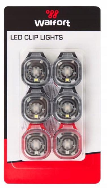 Lampada LED a clip, 6 pezzi, luce bianca e rossa