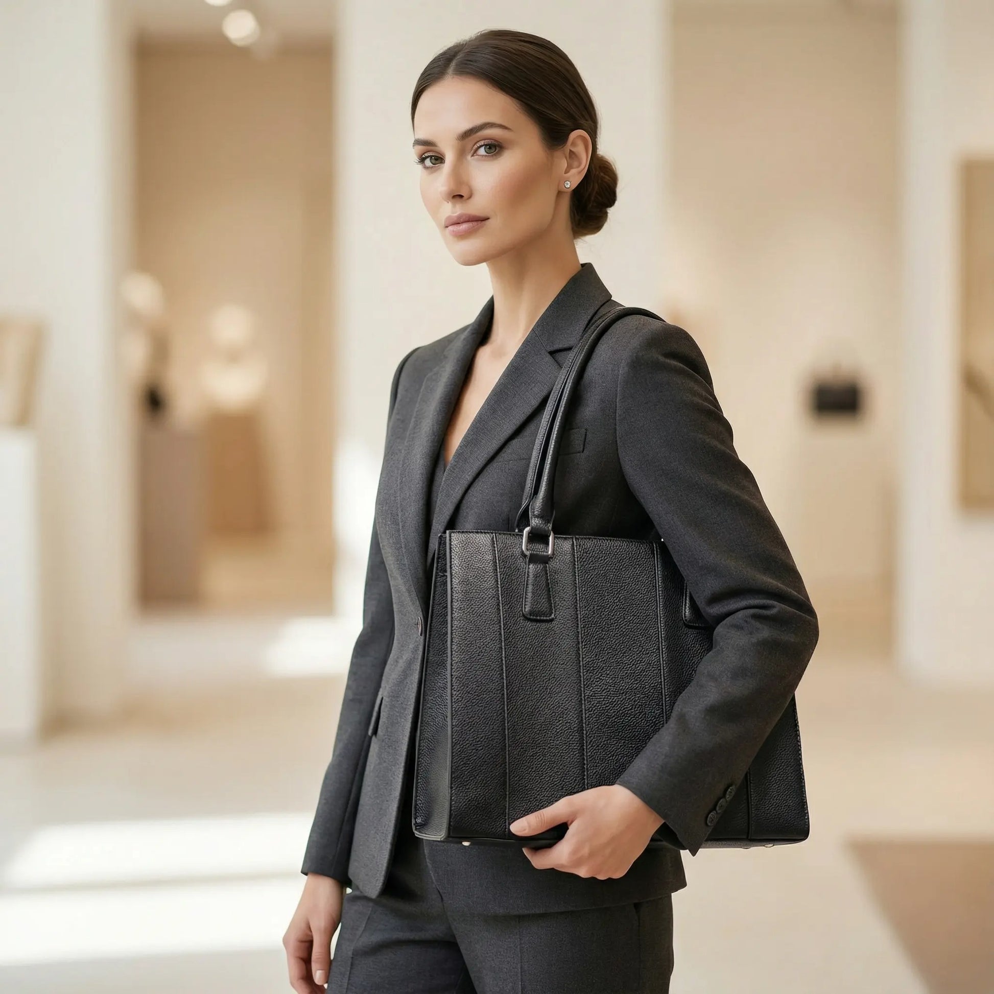 Borsa Elegante SARAH V3 in Pelle Sintetica con Design Classico e Chiusura Cerniera Doppia Tracolla per Uso Quotidiano