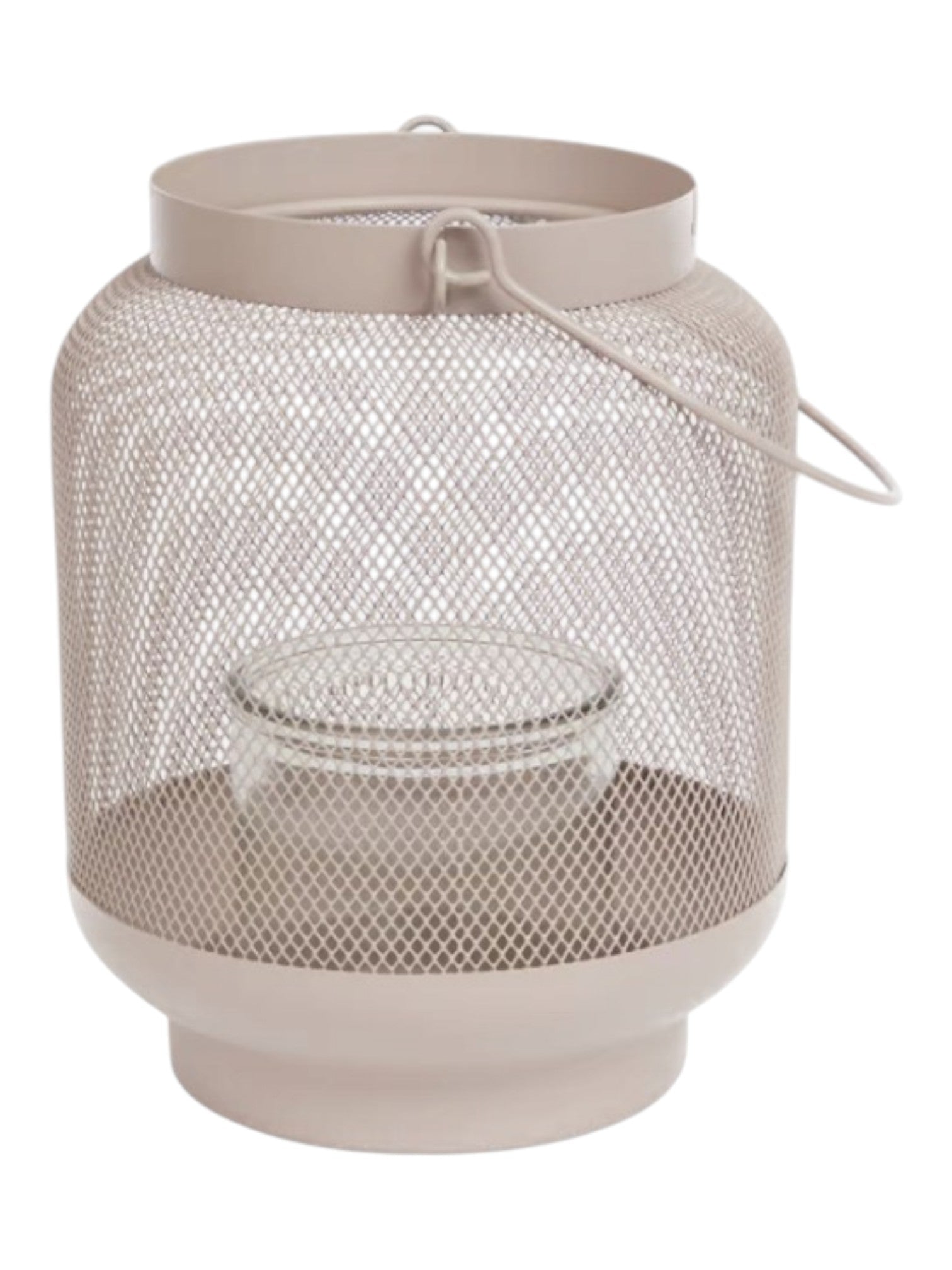 Lanterna decorativa con manico, crema, 22 cm