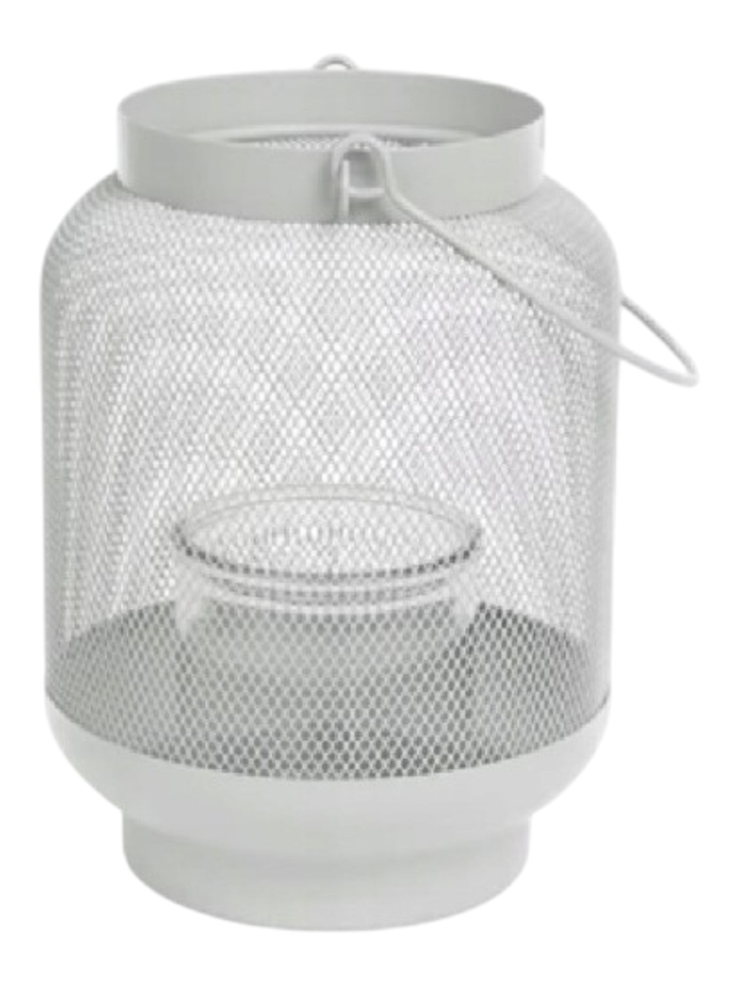 Lanterna decorativa con manico, grigia , 22 cm