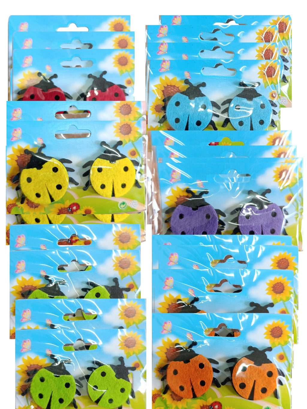 Coccinelle a spilla confezione da 24 bustine per ben 48 coccinelle singole