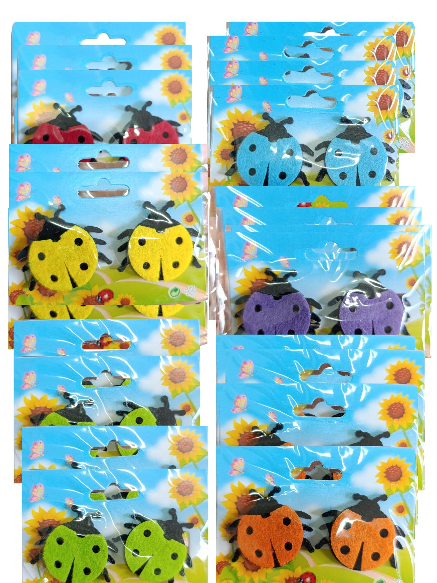 Coccinelle a spilla confezione da 24 bustine per ben 48 coccinelle singole