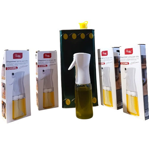 Oliera di Vetro con Dispenser da 220 ml per tutti i tipi di condimenti liquidi .